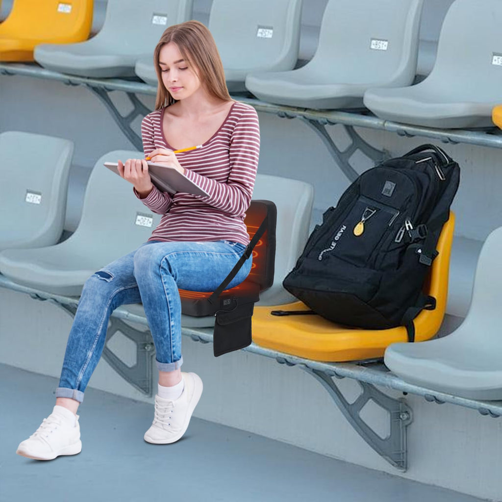 Heated Stadium Seat Cushion with Back 2 Pack I867494