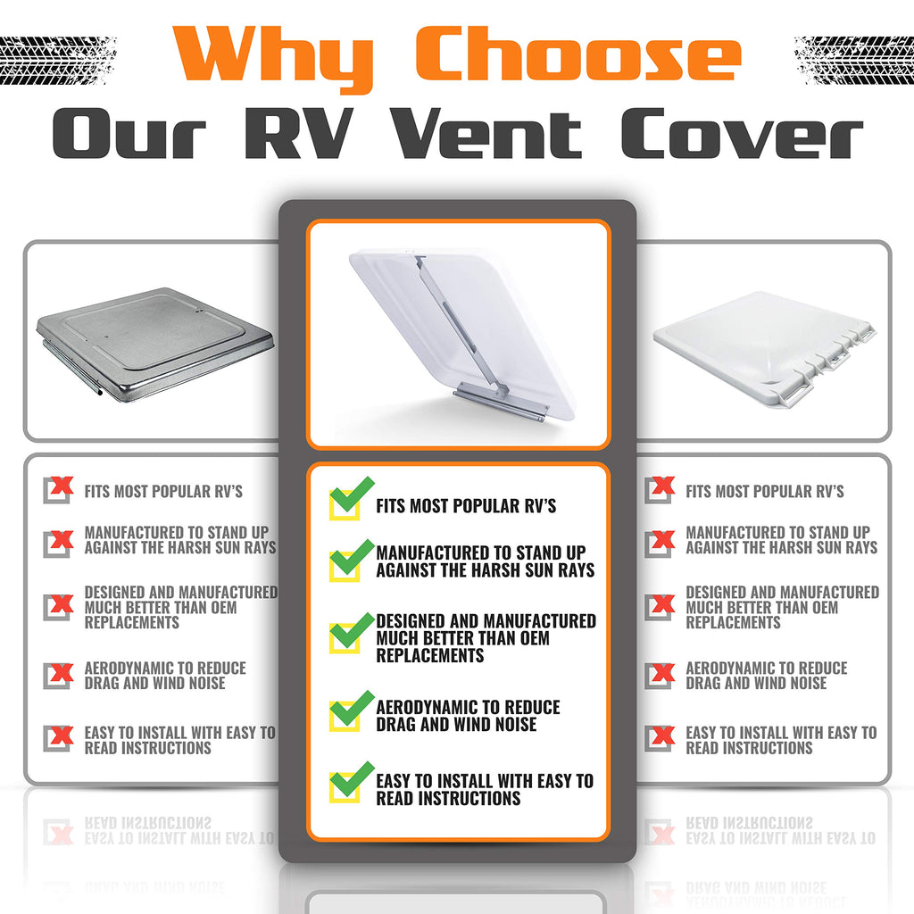 14 Inch RV Roof Vent 2-Pack White Y163659