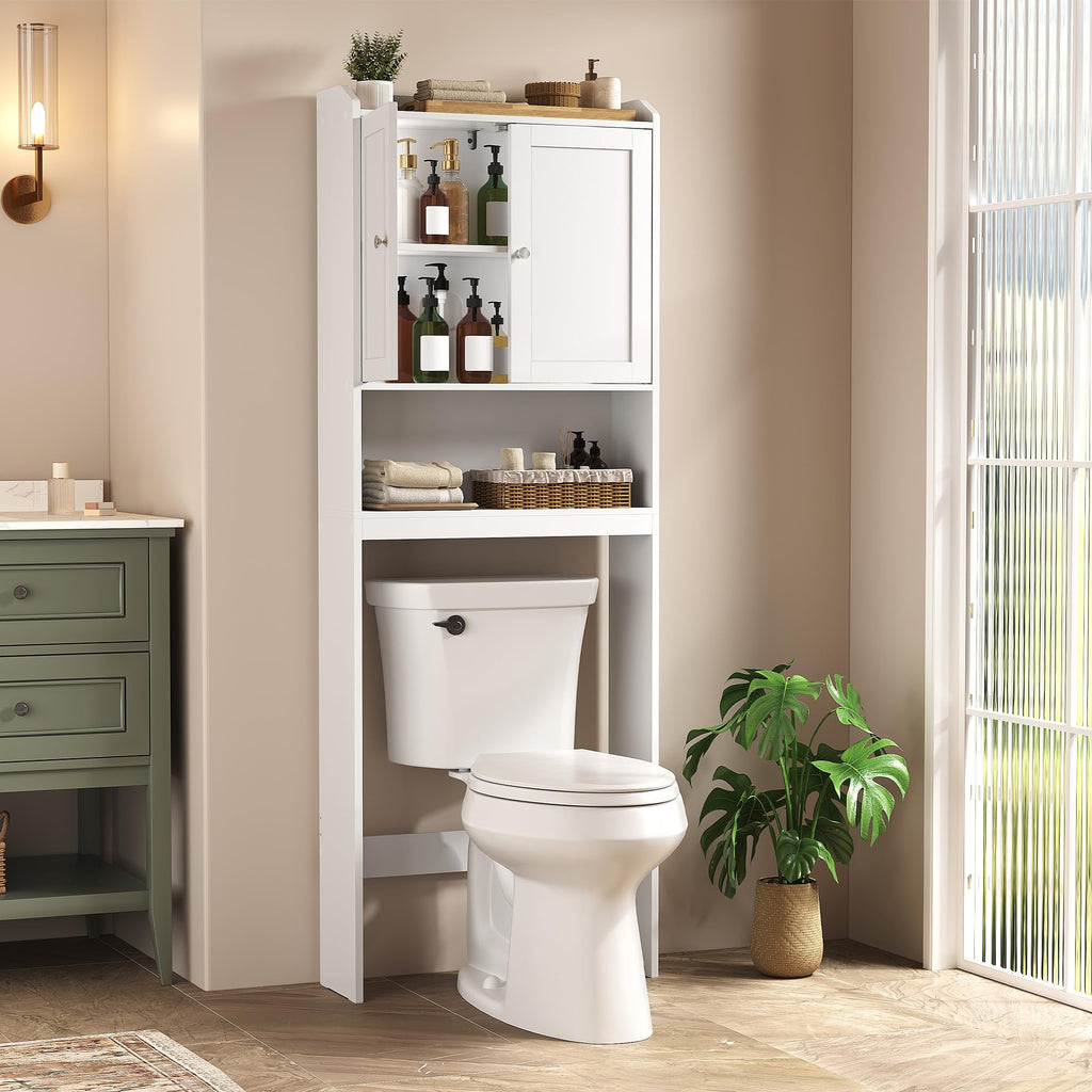 Over the Toilet Storage Cabinet with Doors and Adjustable Shelves W964