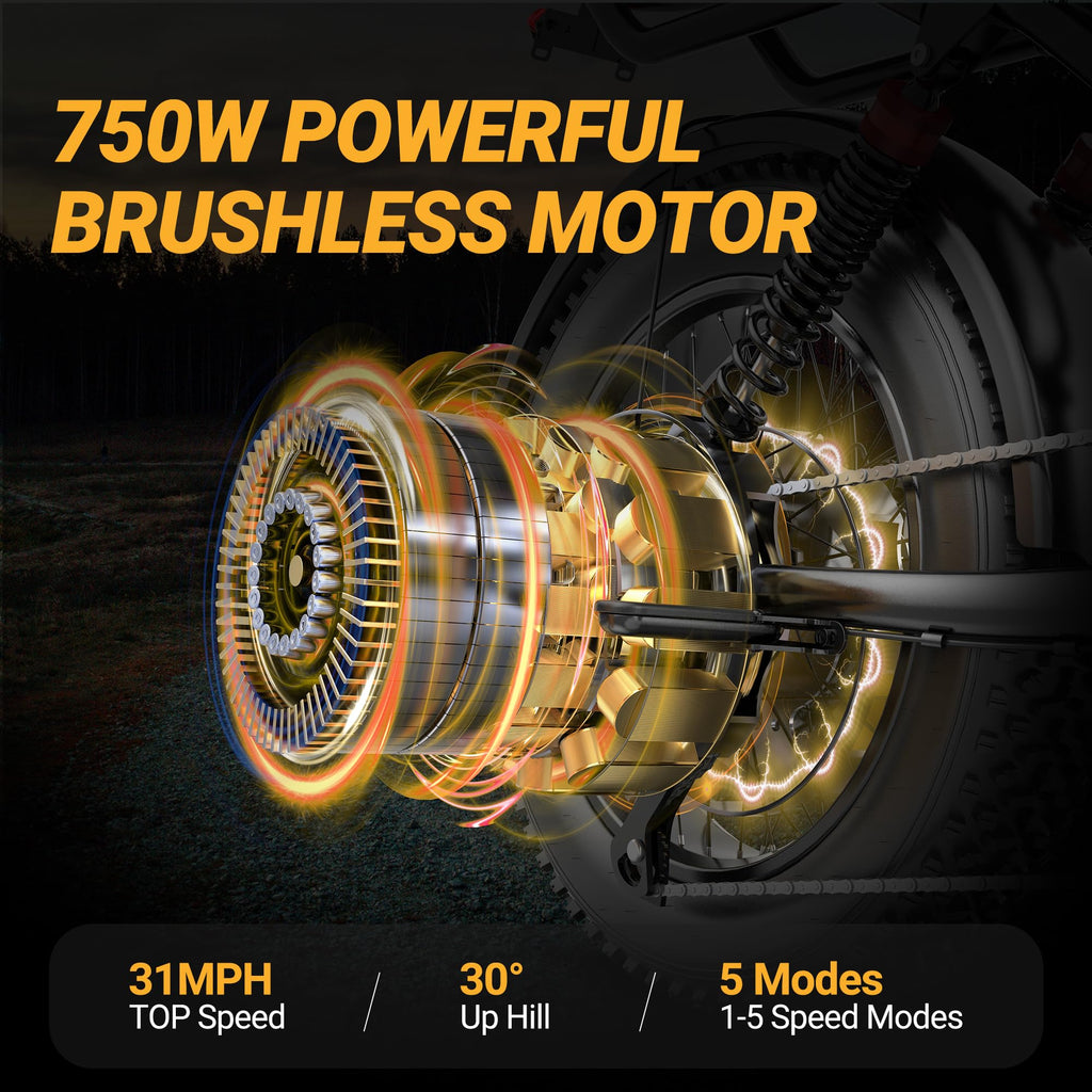 Full Suspension 1500w Motor 31MPH 40-70 Miles 48V 960Wh Removable Battery 20-Inch Fat Tires Electric ebike P290