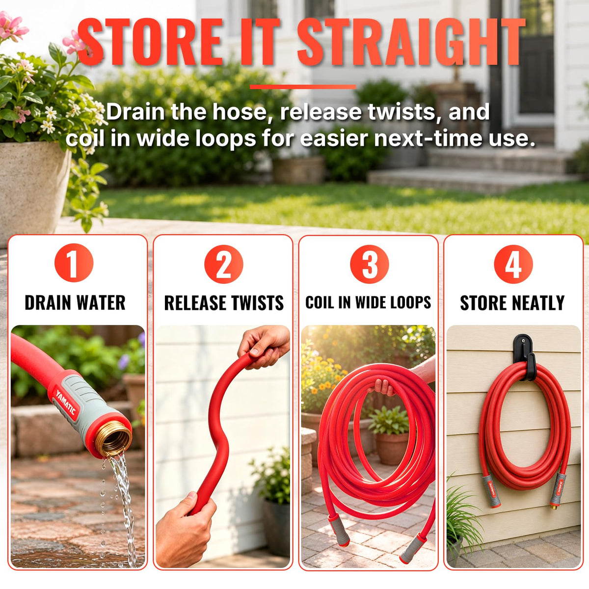 100FT 5/8" Garden Hose Brass Swivel Handle 600 PSI Q487648