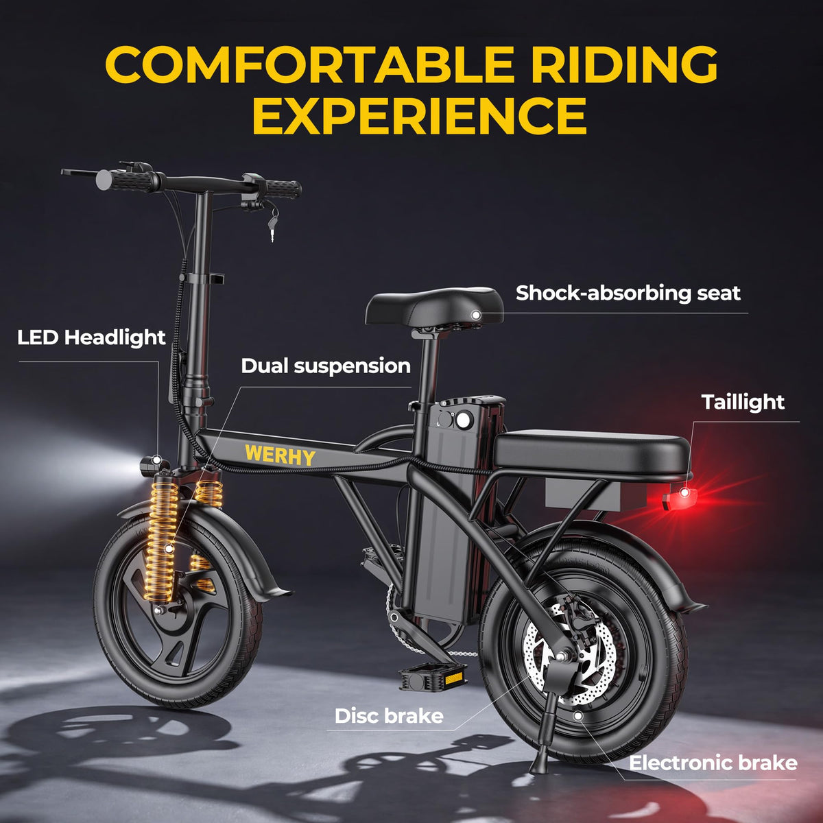 Electric Bike for Adults 750W Peak Motor 20 MPH Folding Ebike 14" X264637