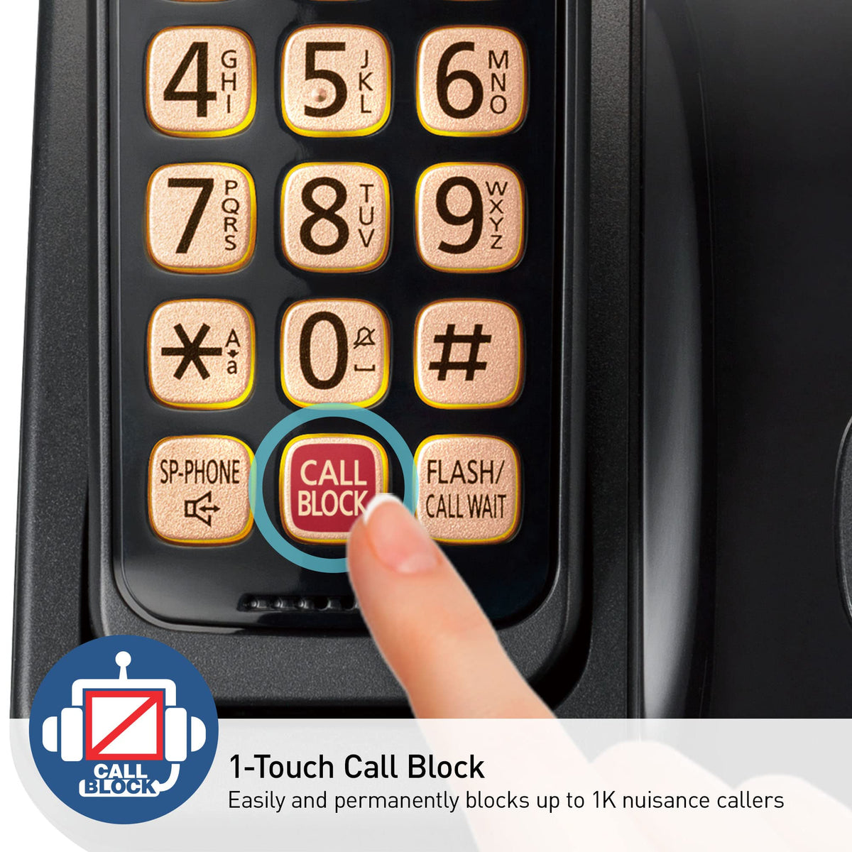 Cordless Phone with Call Block, Bilingual Caller ID, Large Display, 1 Handset L518