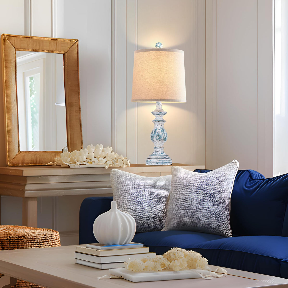 Set of 2 Table Lamps with Linen Shades K151053