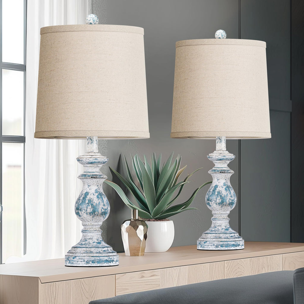 Set of 2 Table Lamps with Linen Shades K151053