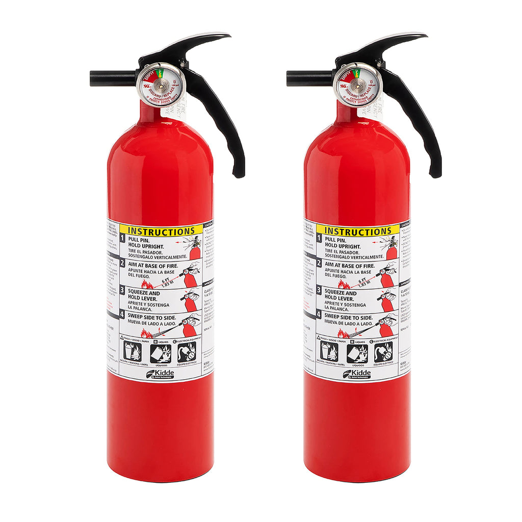 2 Pack Red Dry Chemical Fire Extinguisher with Mounting Bracket J90973