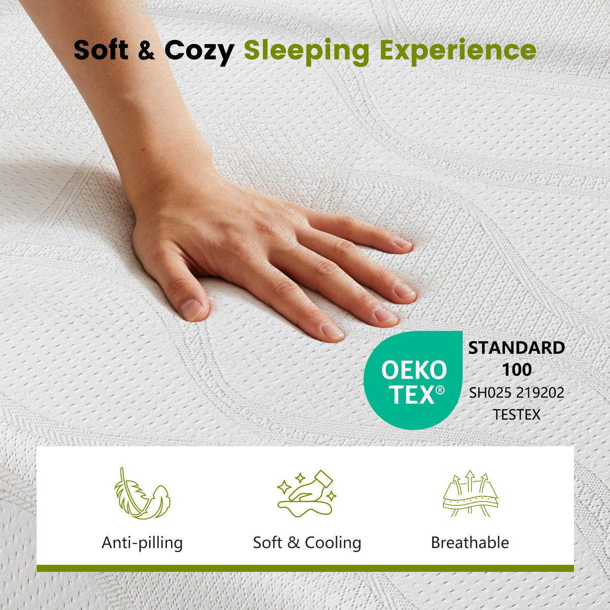 6 Inch Green Tea Gel Memory Foam Mattress B8427