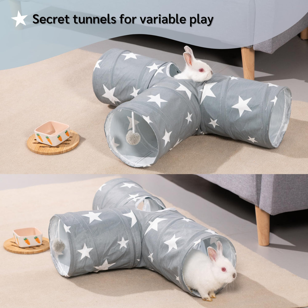 3 Way Collapsible Rabbit Tunnel Toy F486856