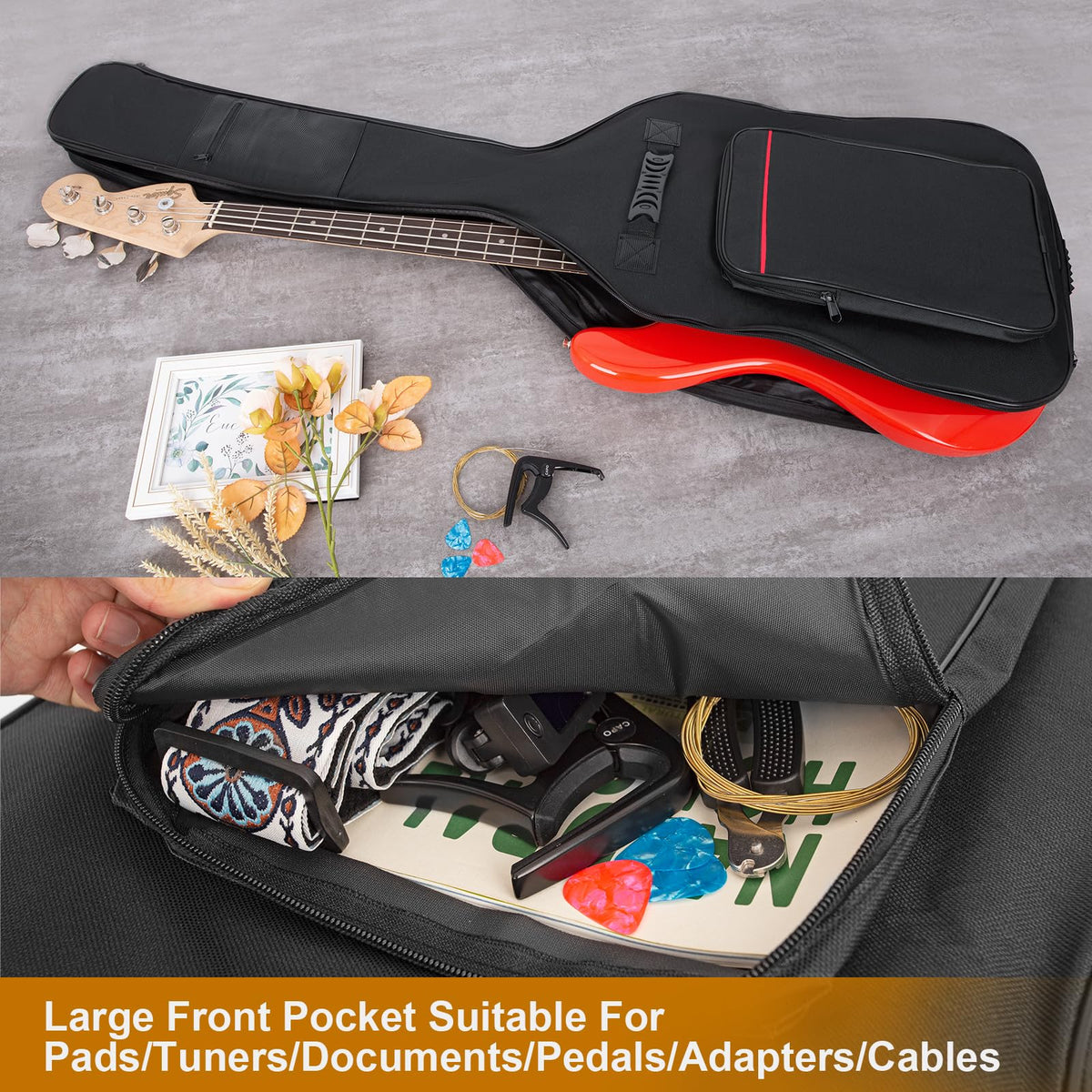 7mm Padding Waterproof Electric Bass Guitar Bag G3840