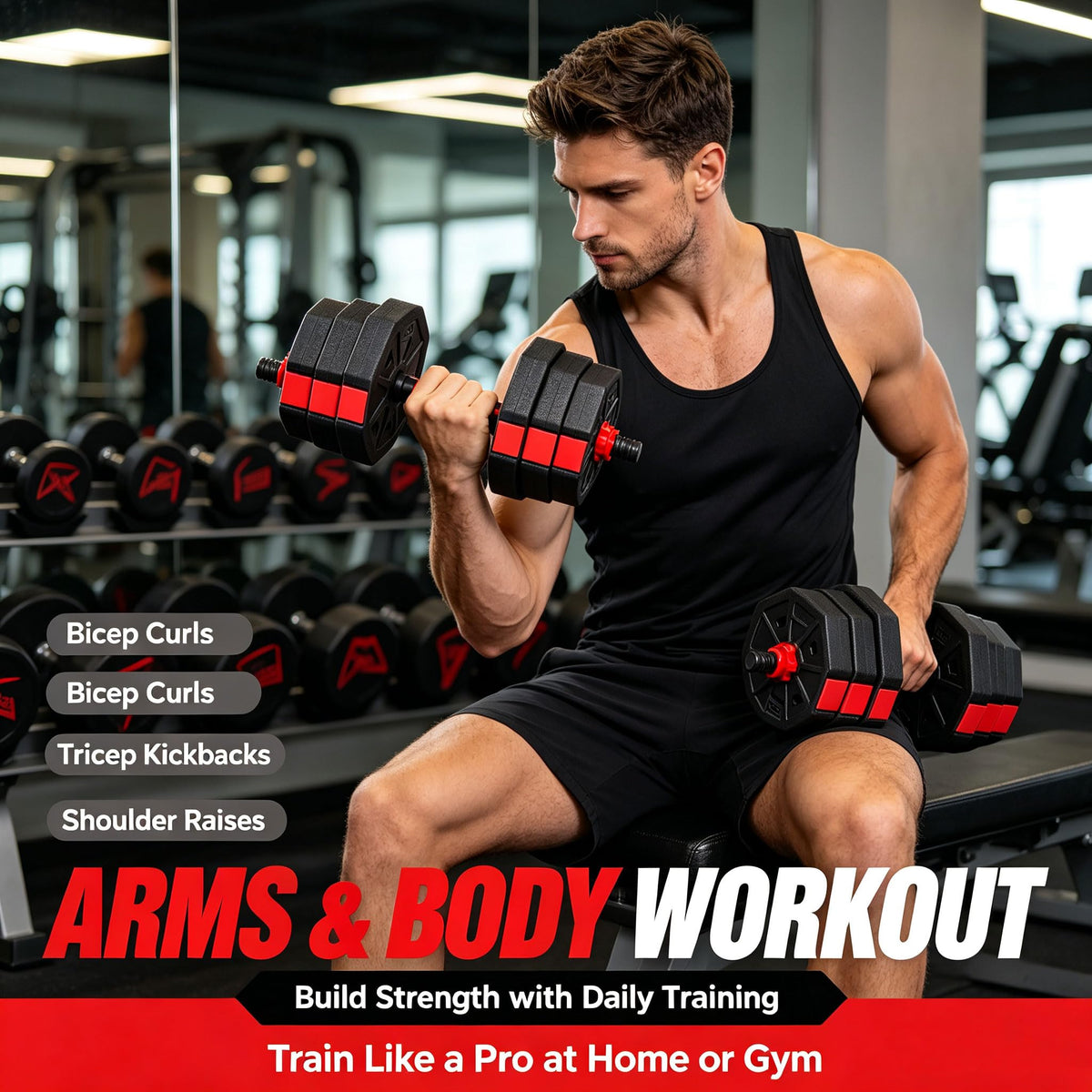 Adjustable Dumbbell Set 5-44 lbs K415412