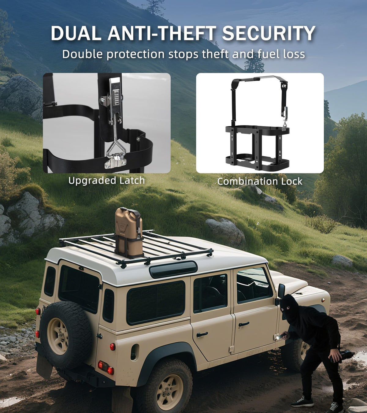 5 Gallon Water Container Mount Holder with Combination Lock Y37617