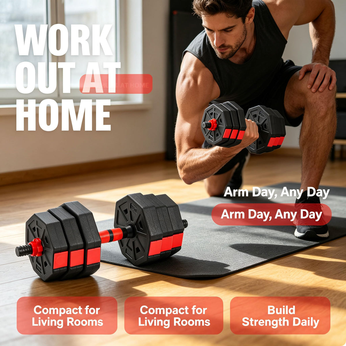 Adjustable Dumbbell Set 5-44 lbs K415412