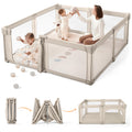 Light Khaki Foldable Baby Playpen Z78652