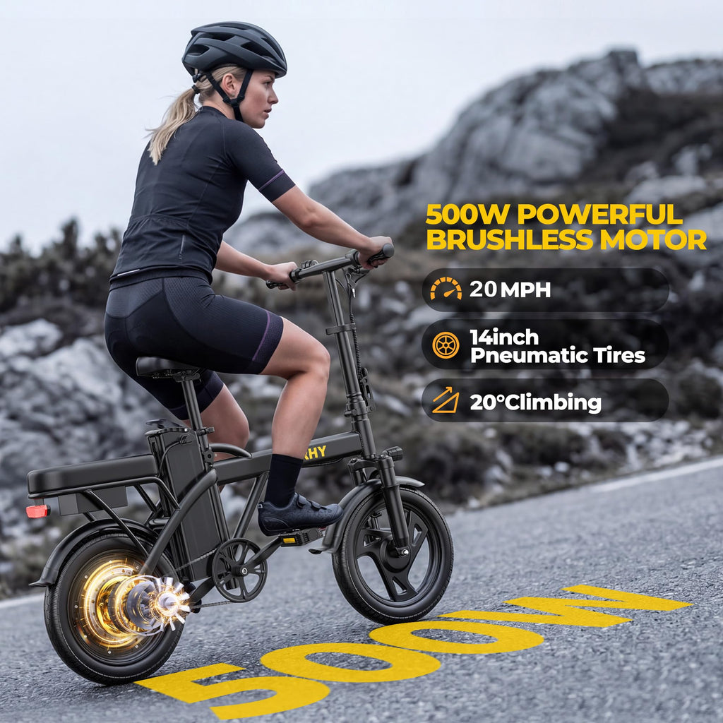 Electric Bike for Adults 750W Peak Motor 20 MPH Folding Ebike 14" X264637