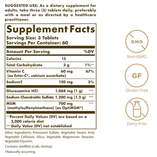 180 Tablets Glucosamine Chondroitin MSM D3311