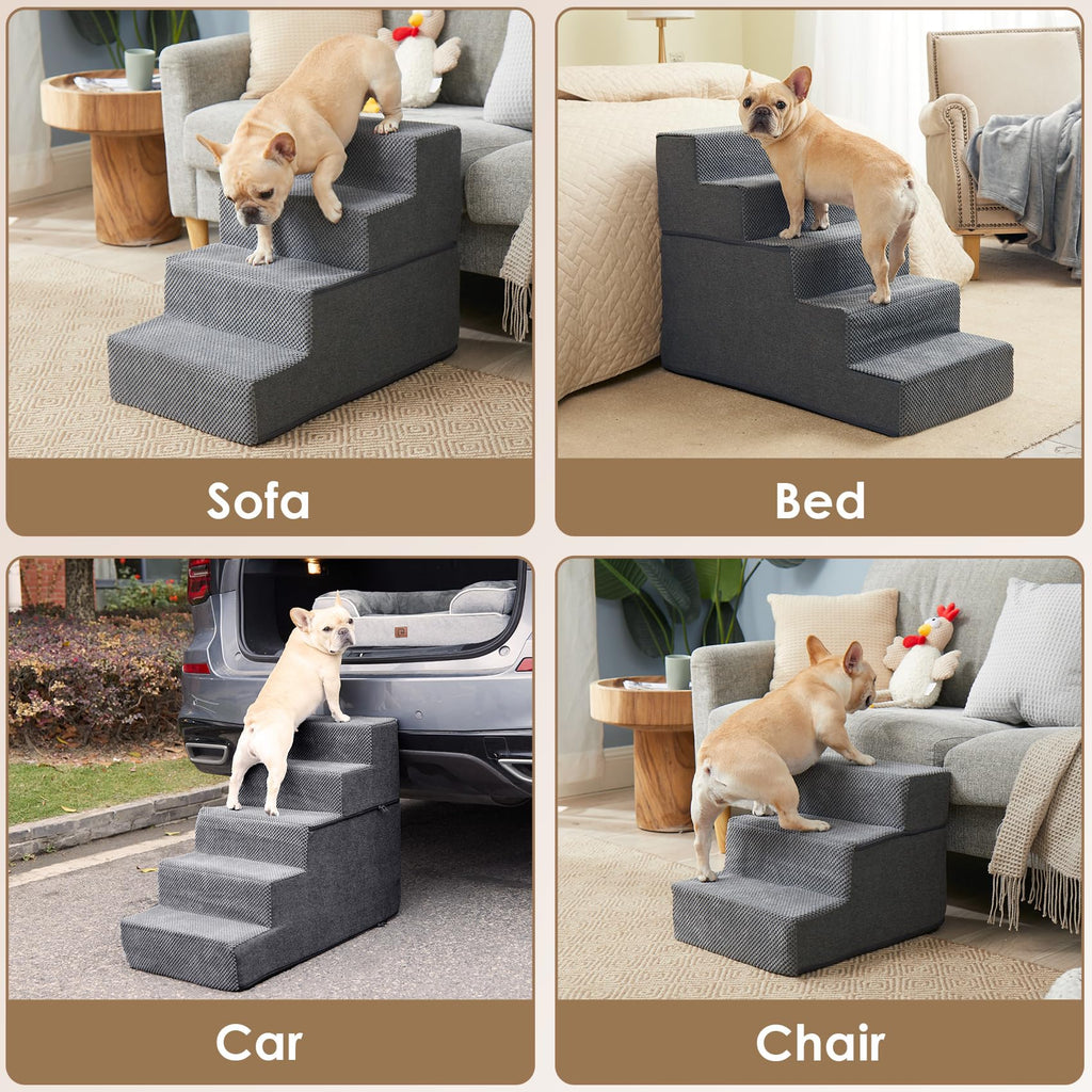 4-Step Grey Dog Stairs X657