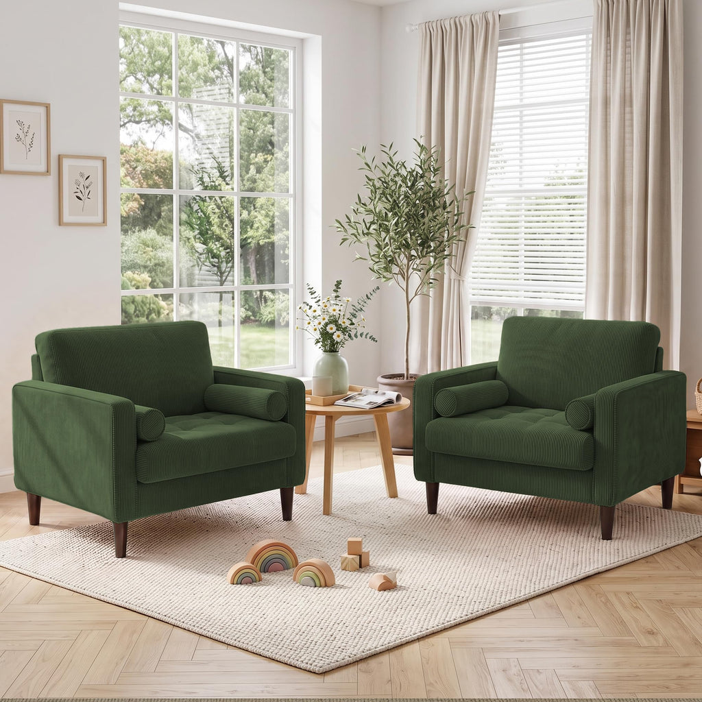 Green Accent Chairs Set of 2 J342
