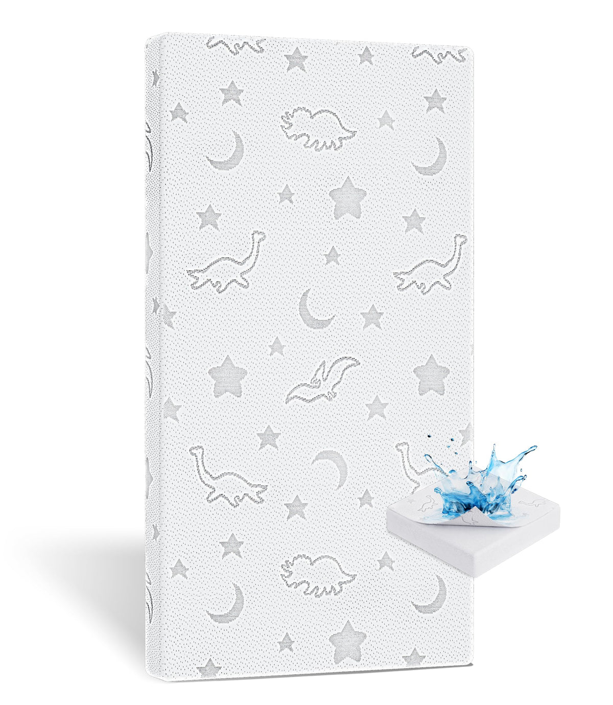 2" High Density Foam Crib Mattress Topper with Waterproof Washable Cover D941336