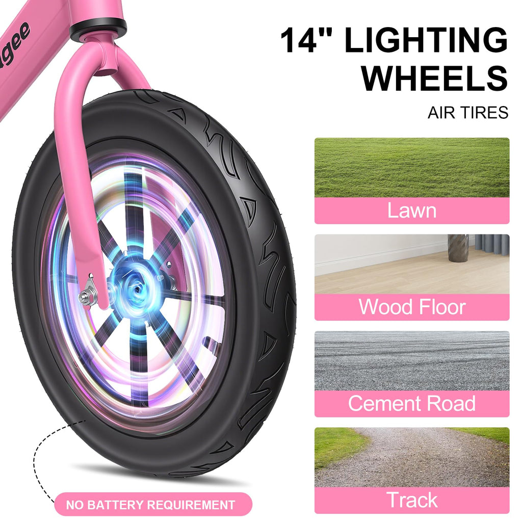14" Air Tires Adjustable Seat No Pedal Toddler Balance Bike B523236