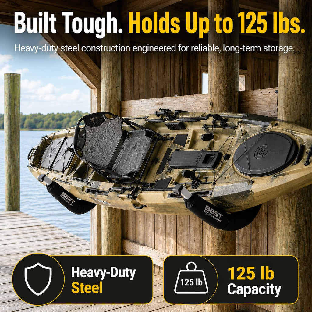 Kayak Wall Mount Storage Rack, Heavy Duty Steel, 125LB Capacity W4204