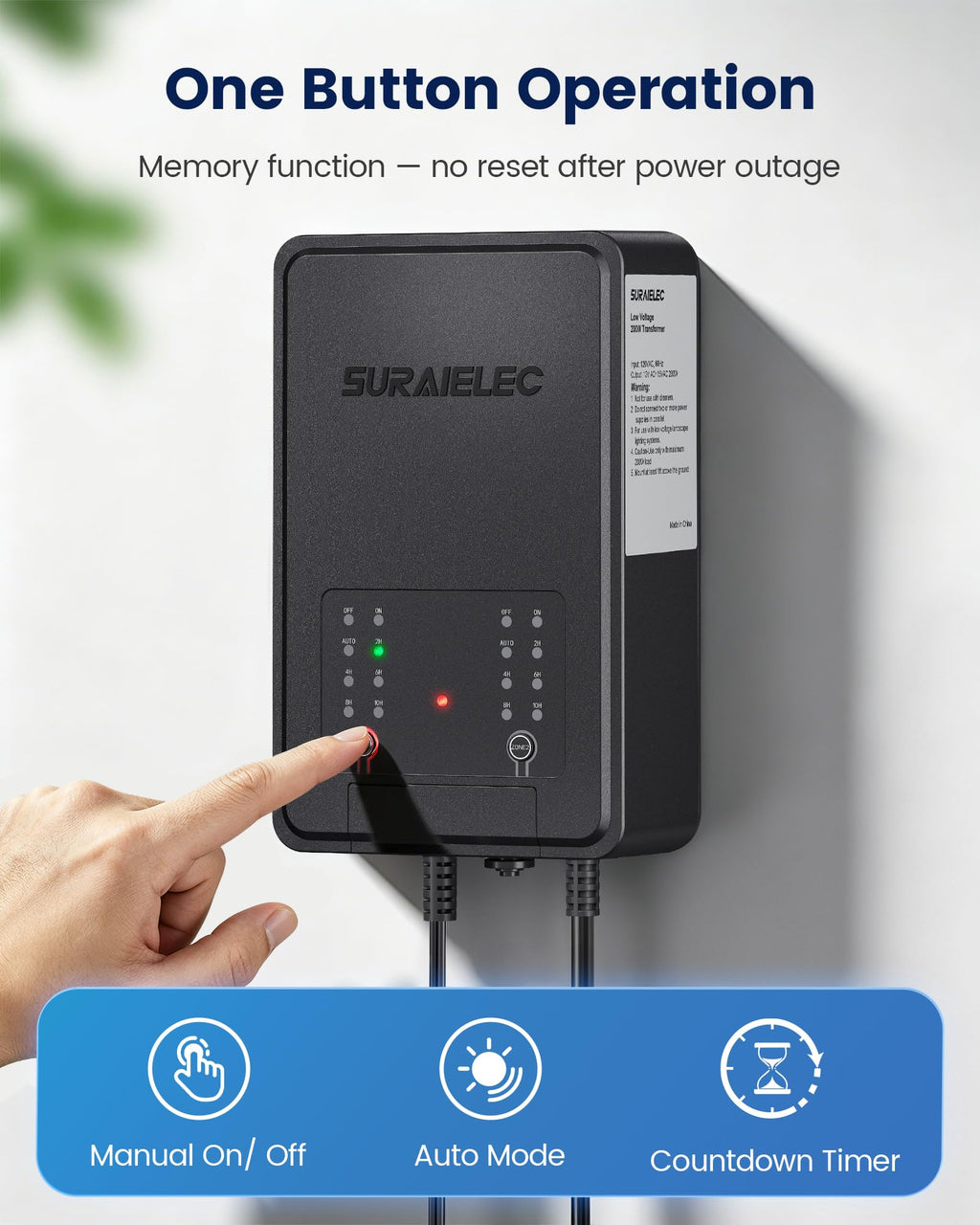 200W Low Voltage Landscape Transformer with Timer F92489