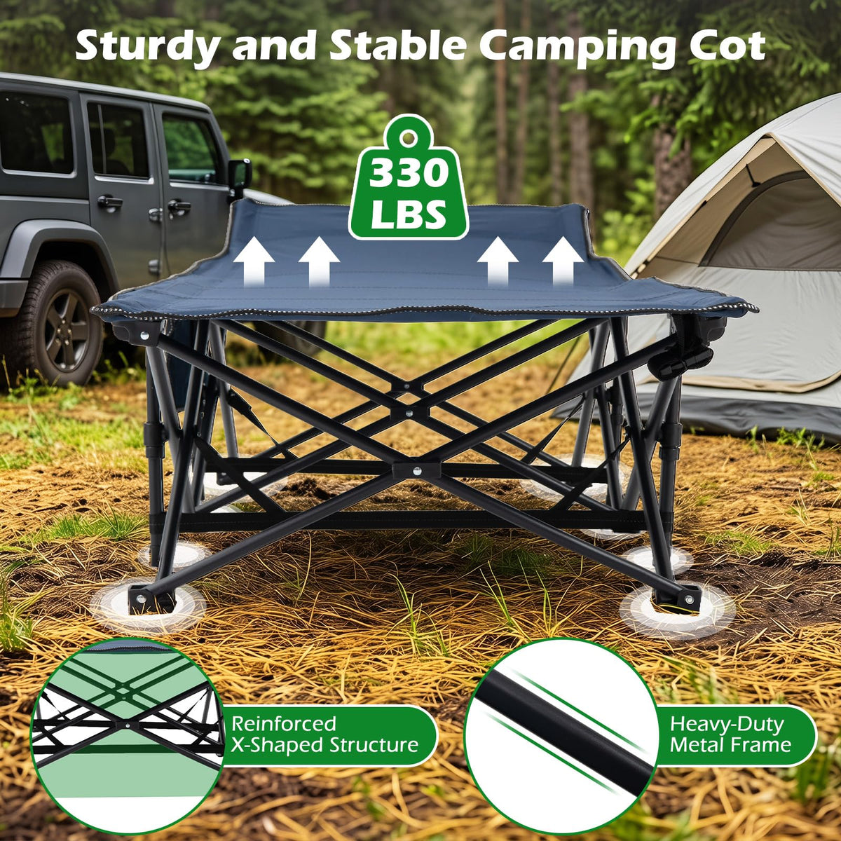 Camping Cot with Padded Mat E8221