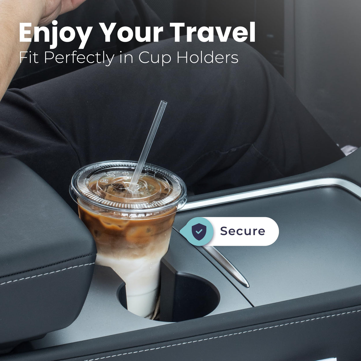12 oz Clear Plastic Cups with Lids and Straws S7649