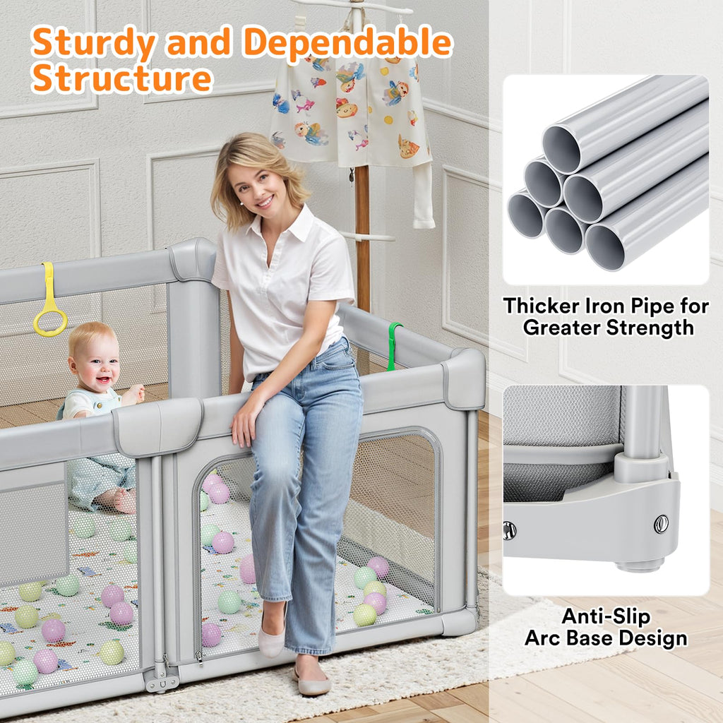 Foldable Baby Playpen with Mat F177136
