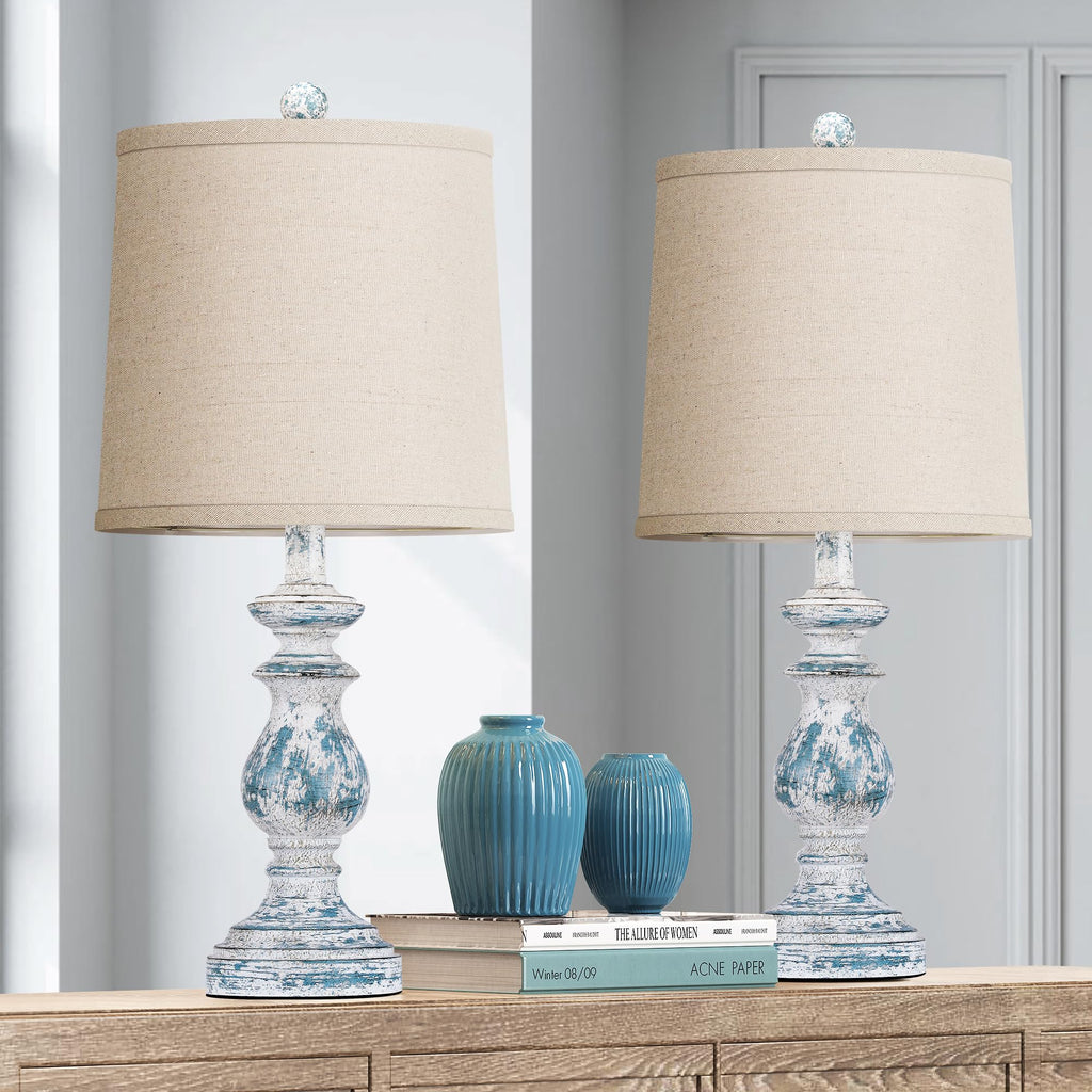 Set of 2 Table Lamps with Linen Shades K151053