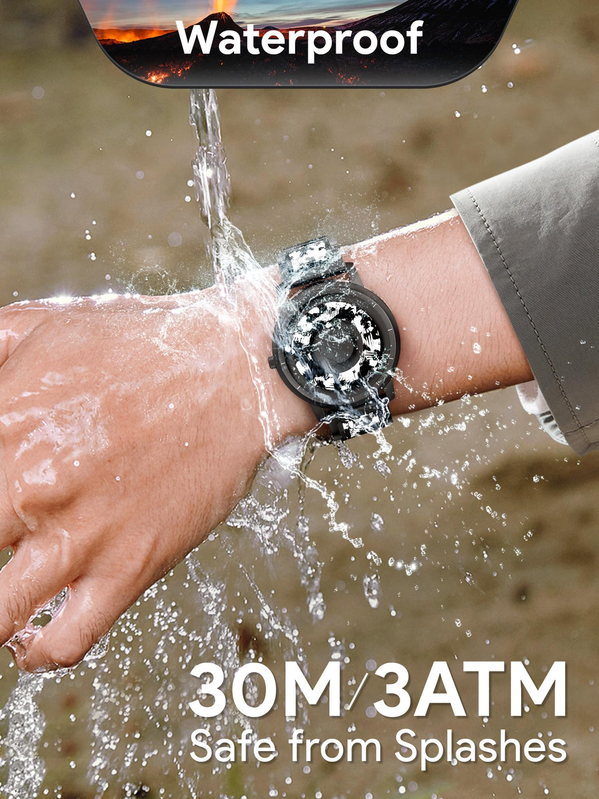 Magnetic Quartz Watch with Stainless Steel Band D15817