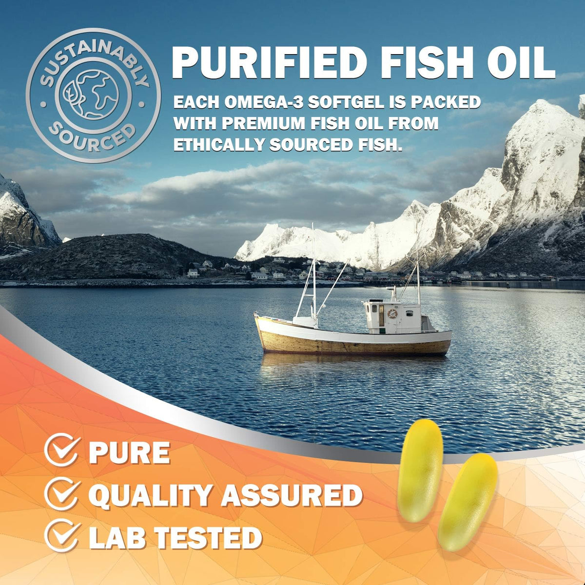 Omega 3 Fish Oil 2400mg Softgels B873749