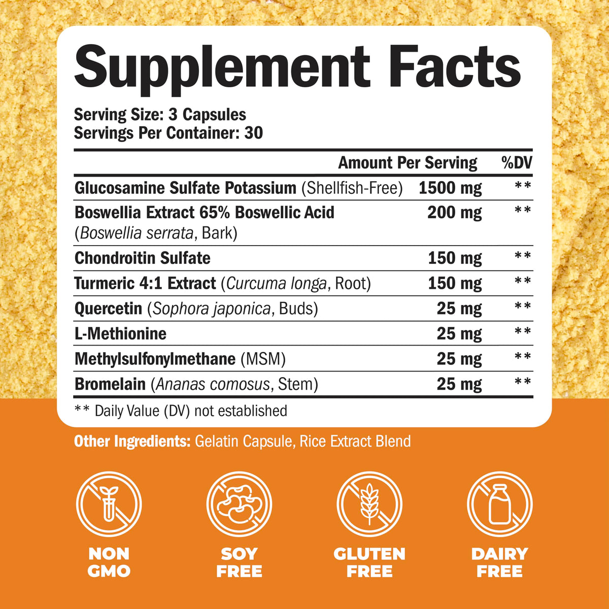 Glucosamine Chondroitin MSM Joint Support Supplement L911116