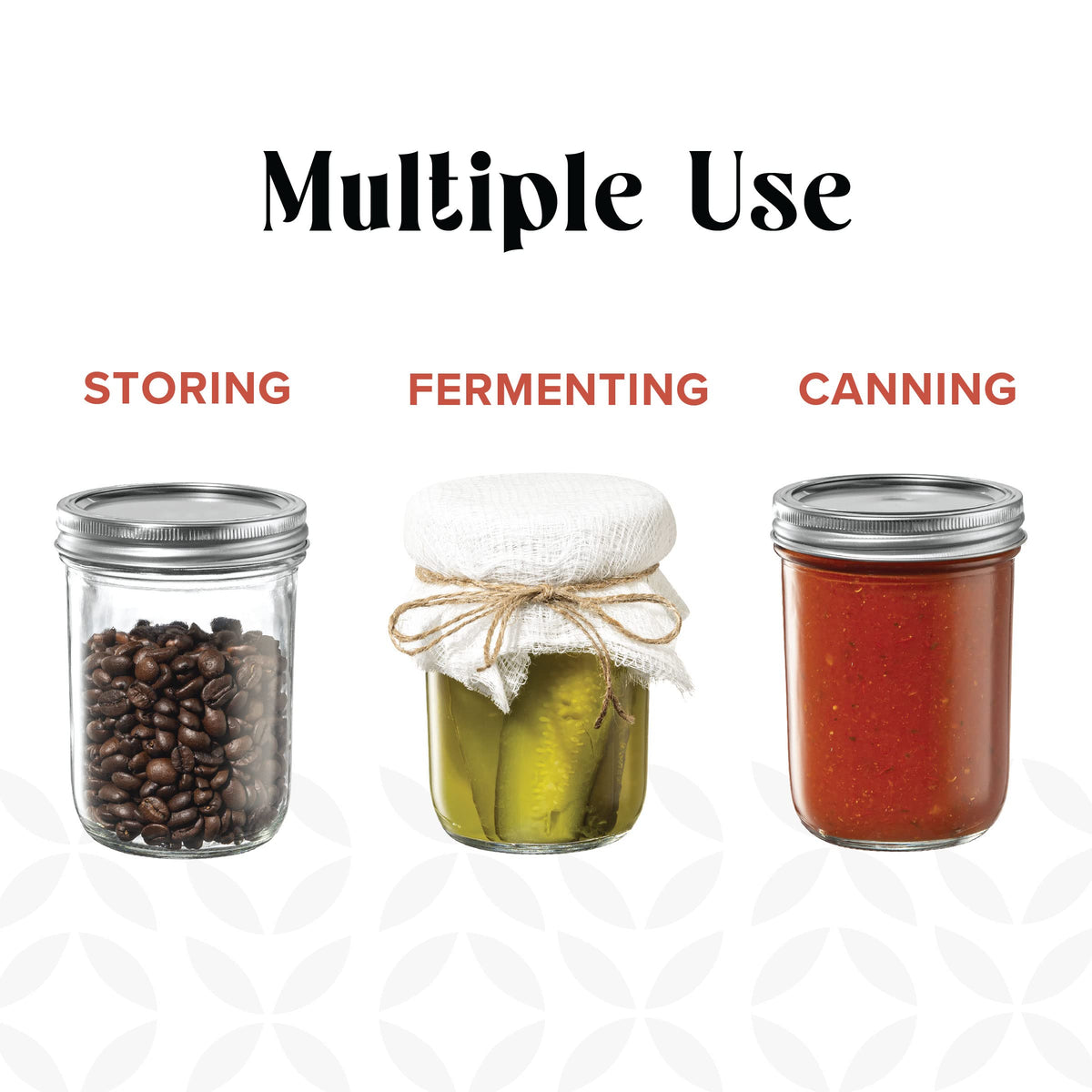 16 oz Wide-Mouth Glass Mason Jars with Airtight Lids, 6 Pack Y7093