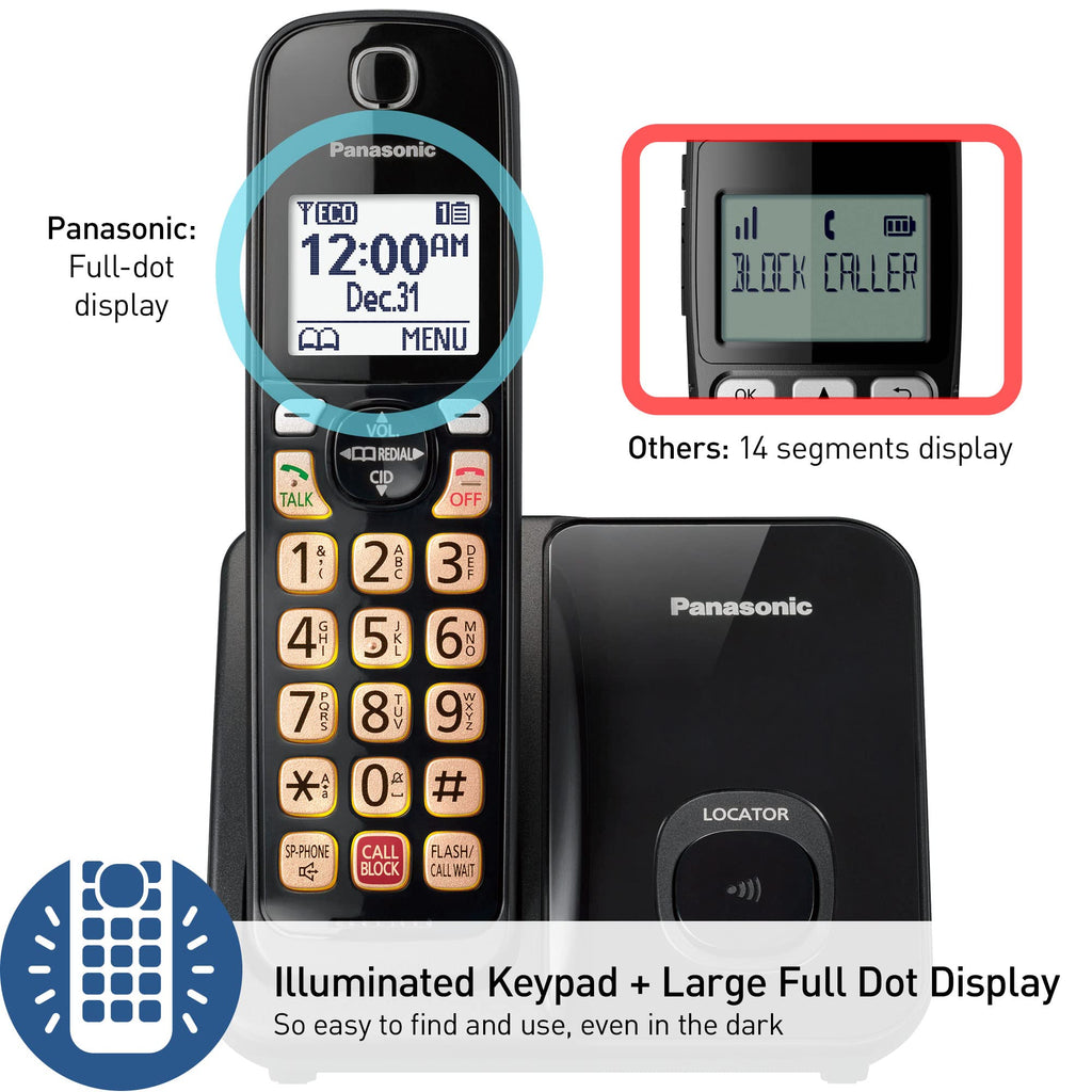 Cordless Phone with Call Block, Bilingual Caller ID, Large Display, 1 Handset L518