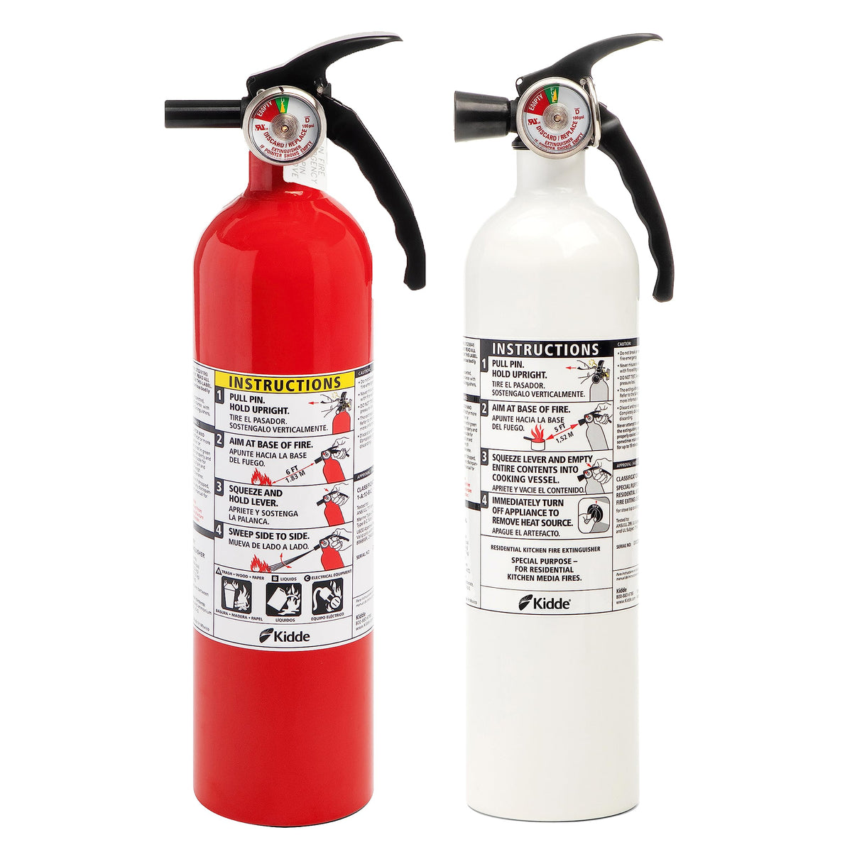 2 Pack Red Dry Chemical Fire Extinguisher with Mounting Bracket J90973
