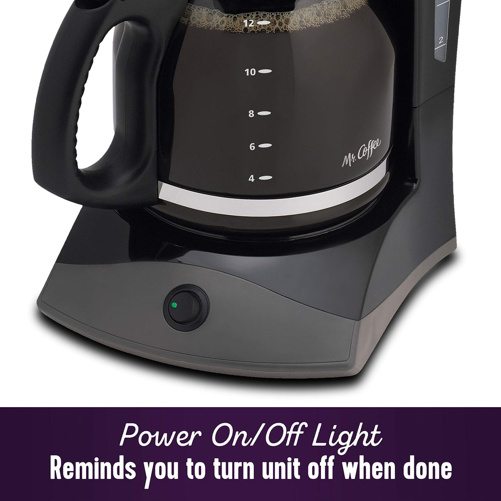 Black 12 Cup Coffee Maker with Glass Carafe O221282