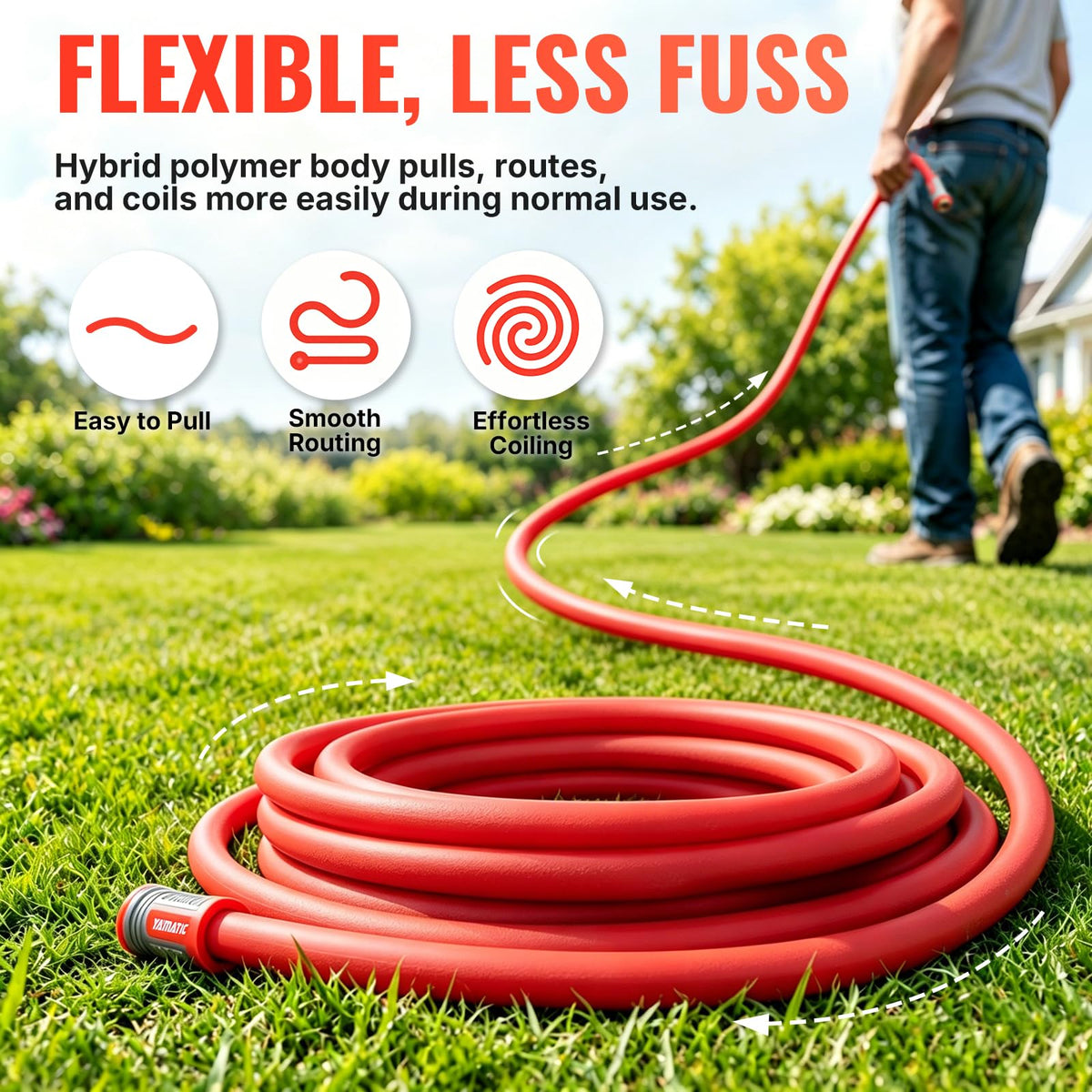 100FT 5/8" Garden Hose Brass Swivel Handle 600 PSI Q487648