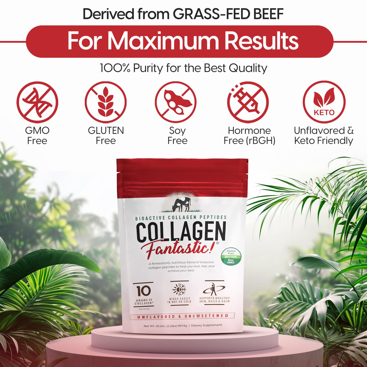 Collagen Peptides Powder Unflavored 2.2lb 90 Servings P777
