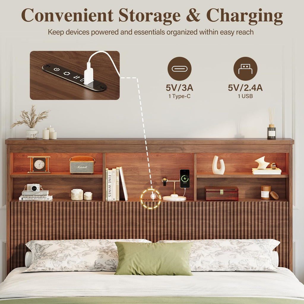 King Size Bed Frame with 4 Storage Drawers Y417984