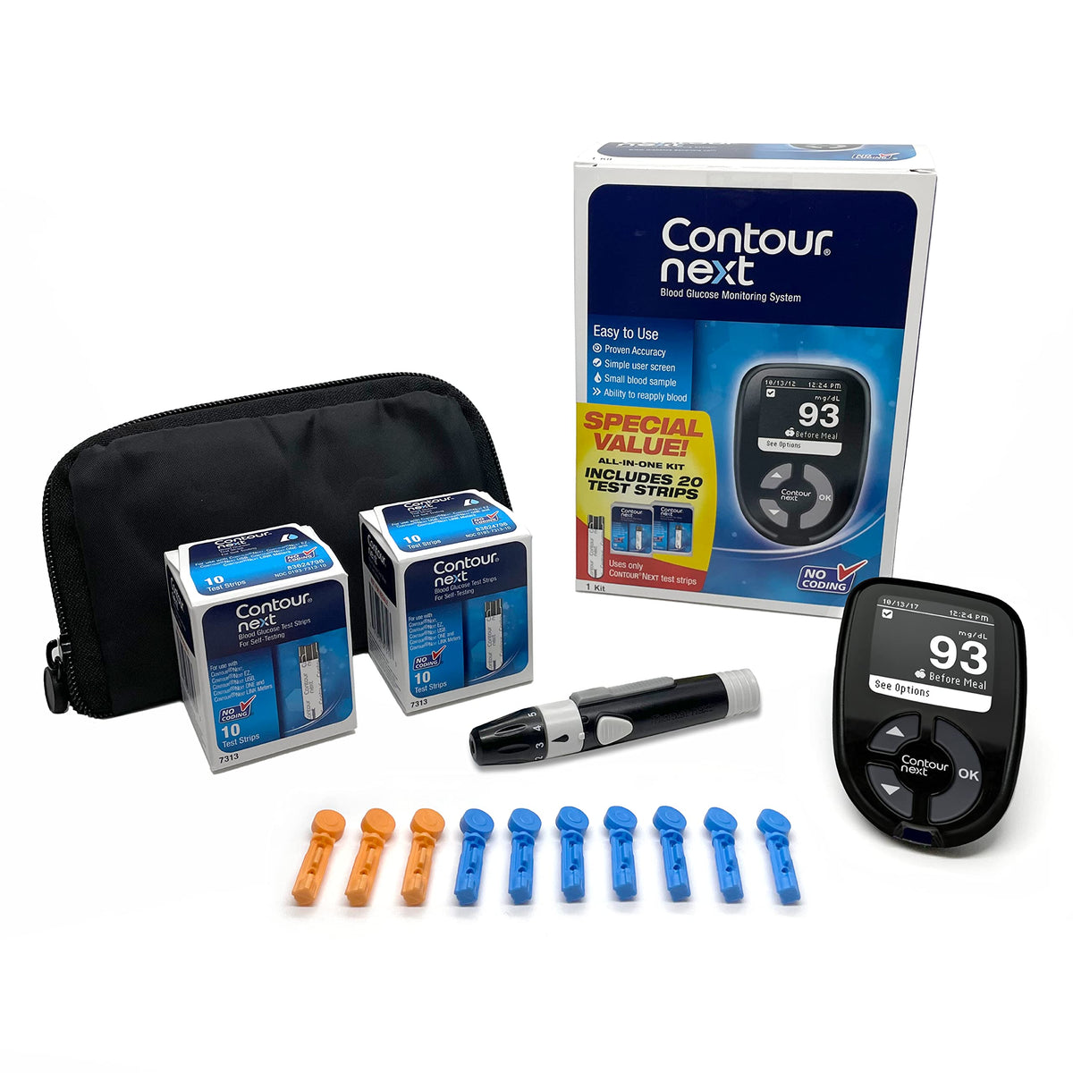 Blood Glucose Monitoring System Kit + 20 Test Strips C289
