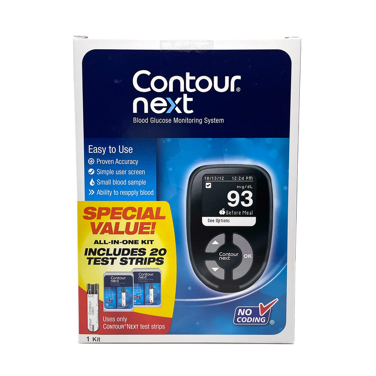 Blood Glucose Monitoring System Kit + 20 Test Strips C289