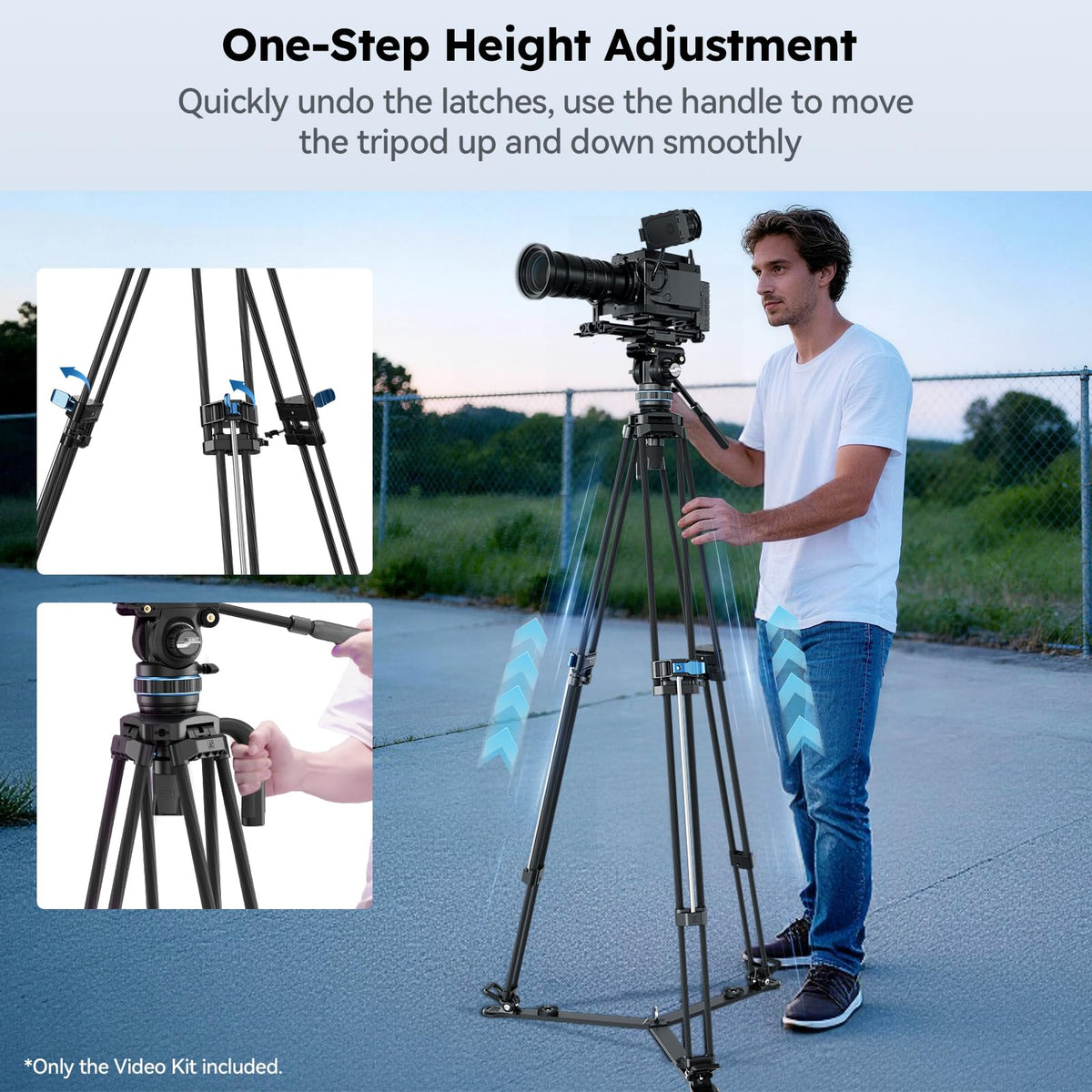 Carbon Fiber Video Tripod with Fluid Head O125