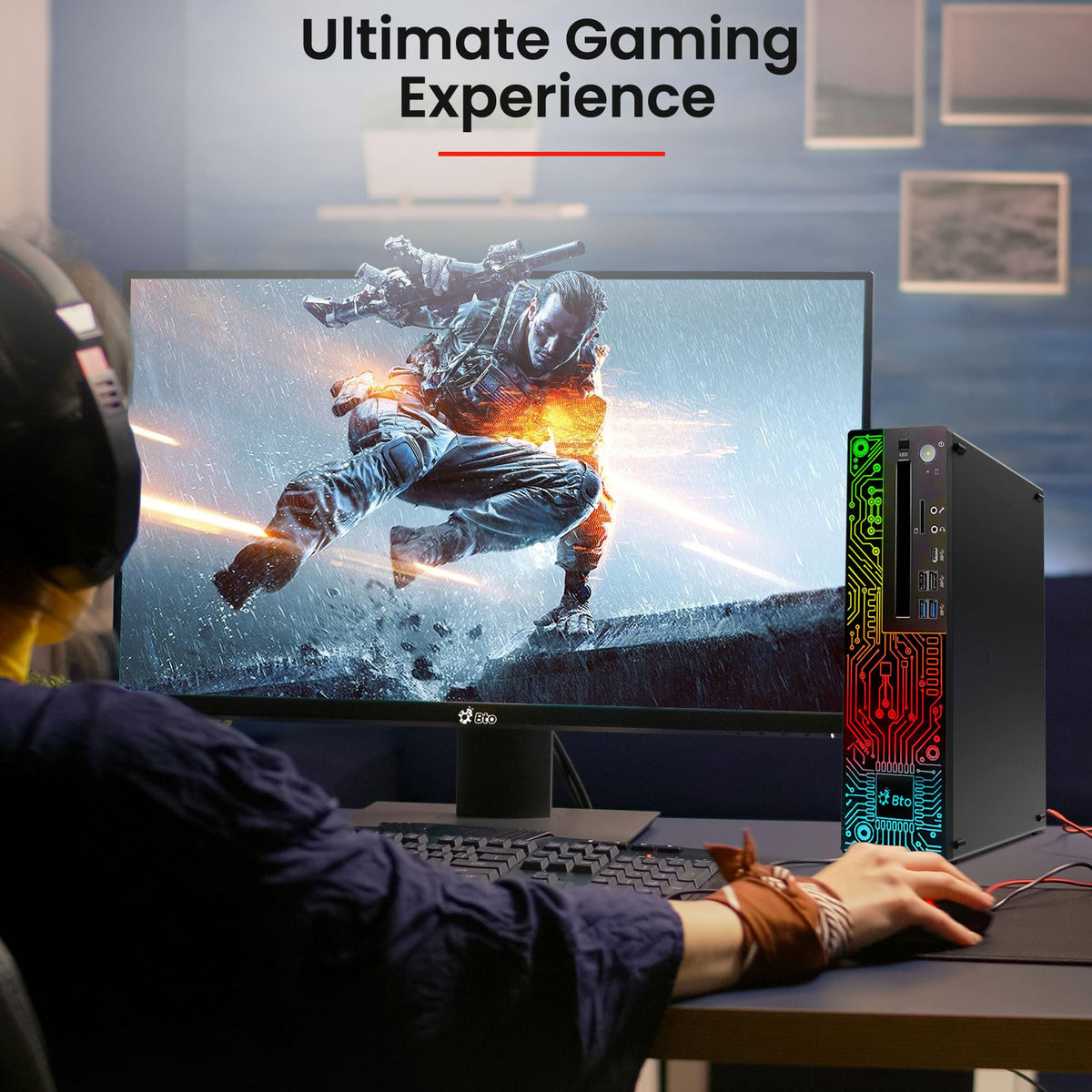 RGB Gaming Desktop PC Intel i5 16GB Ram 512GB SSD GeForce GT 1030 Windows 11 Pro Z4605