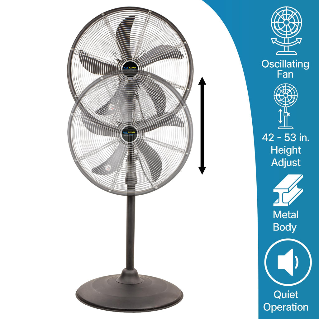 Blue High Velocity Oscillating Pedestal Fan W723