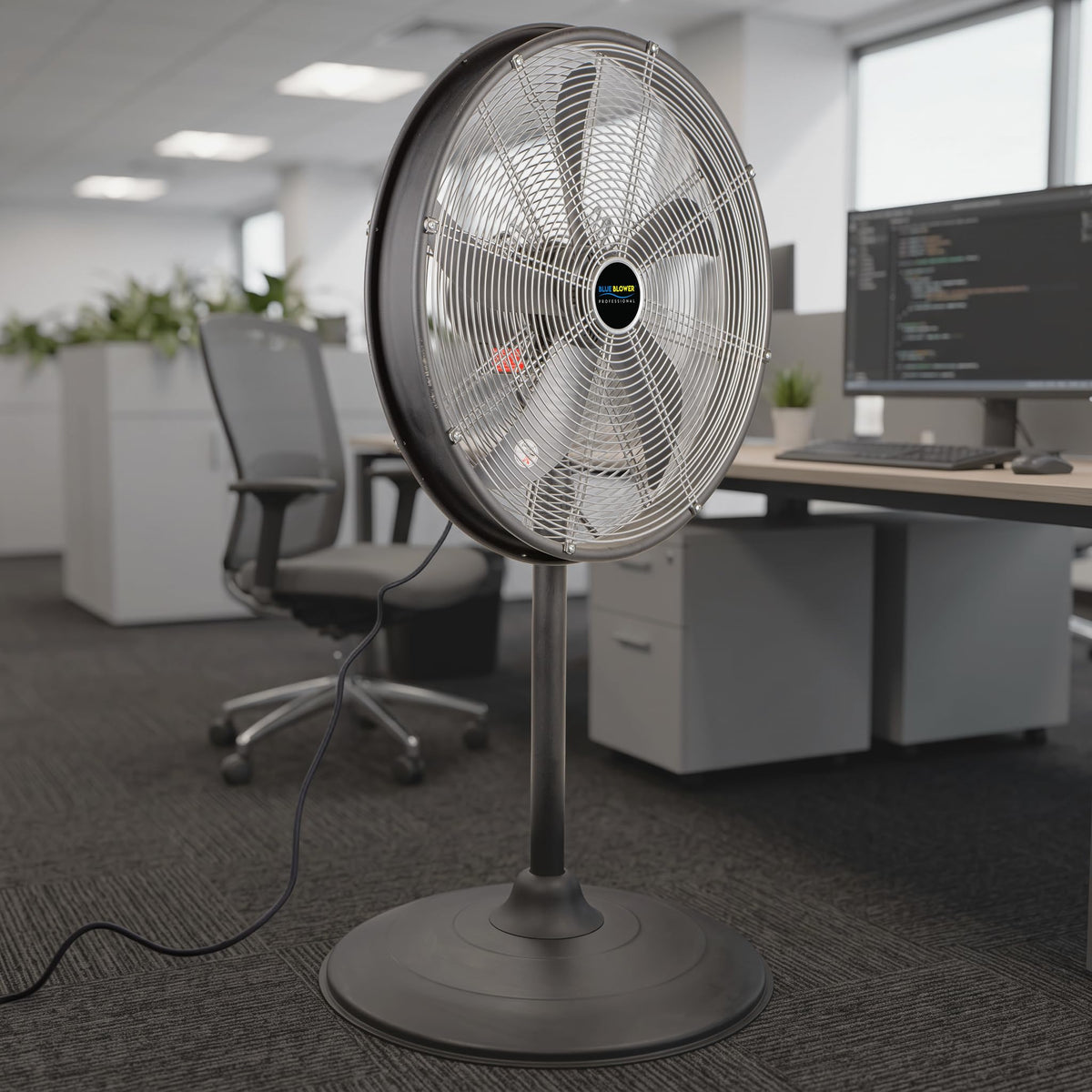 Blue High Velocity Oscillating Pedestal Fan W723
