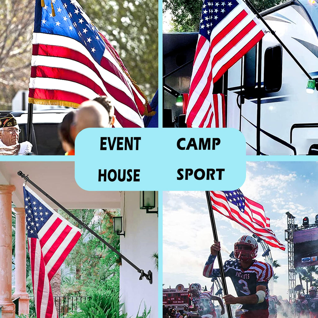 5FT Tangle Free Spinning Metal Flag Pole Kit with 3x5 Flag E578820