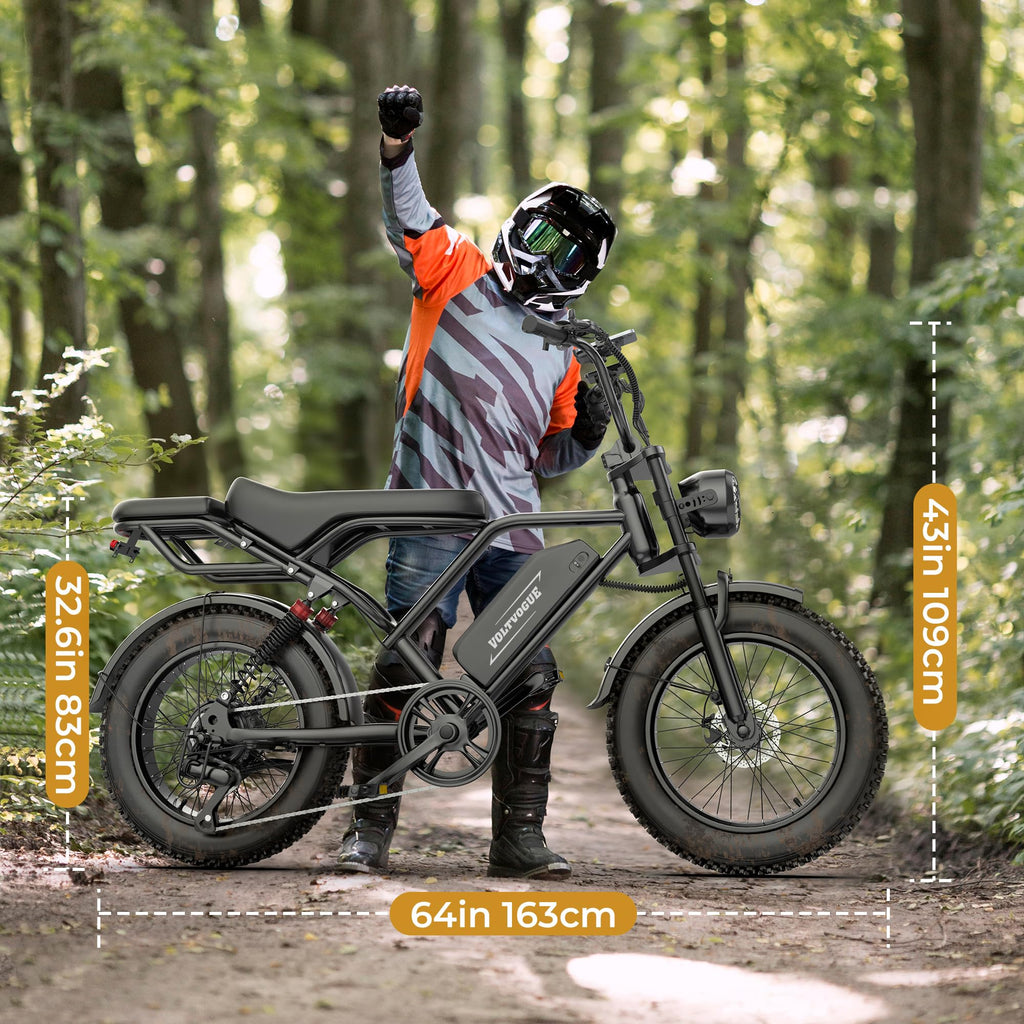 Full Suspension 1500w Motor 31MPH 40-70 Miles 48V 960Wh Removable Battery 20-Inch Fat Tires Electric ebike P290