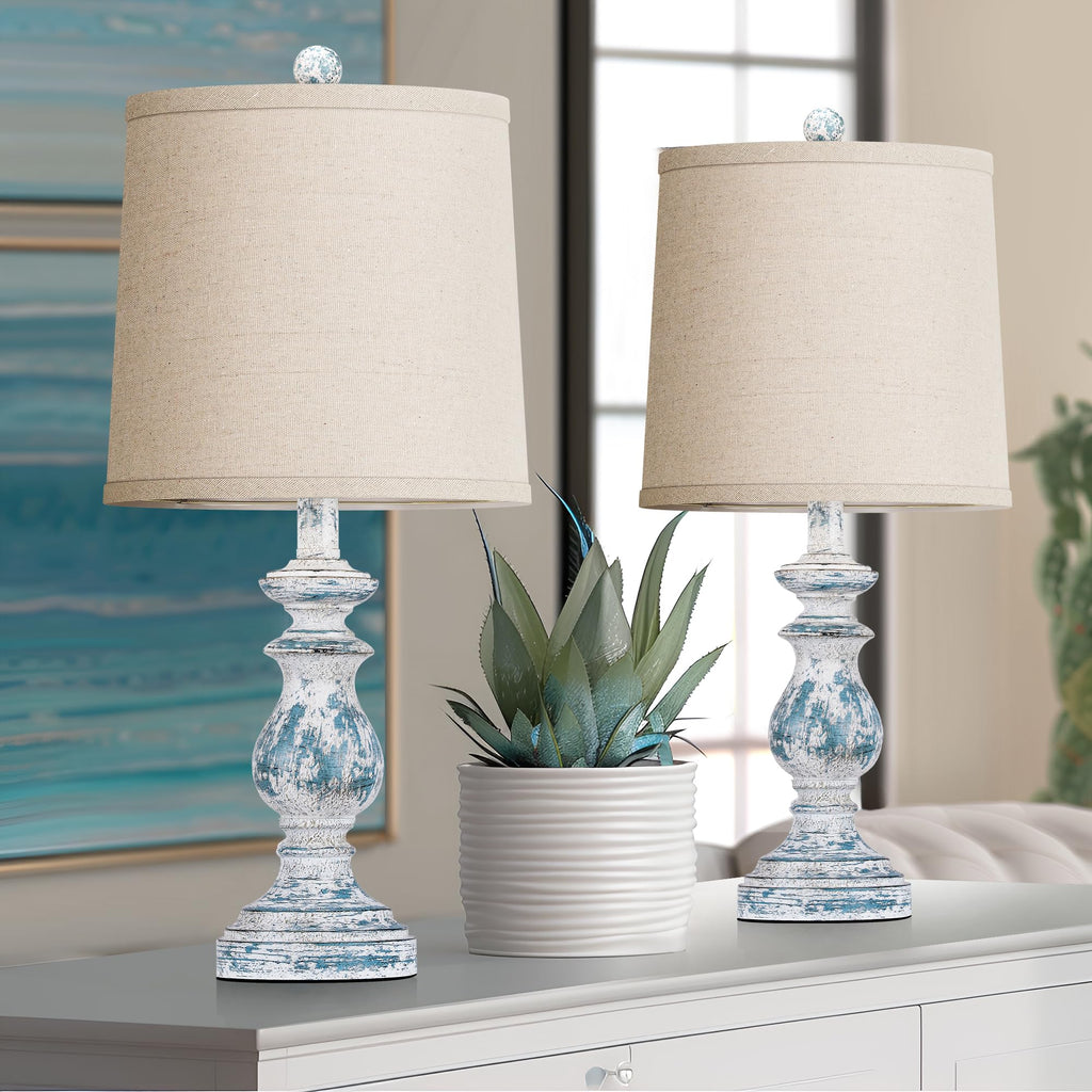 Set of 2 Table Lamps with Linen Shades K151053