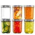 16 oz Wide-Mouth Glass Mason Jars with Airtight Lids, 6 Pack Y7093