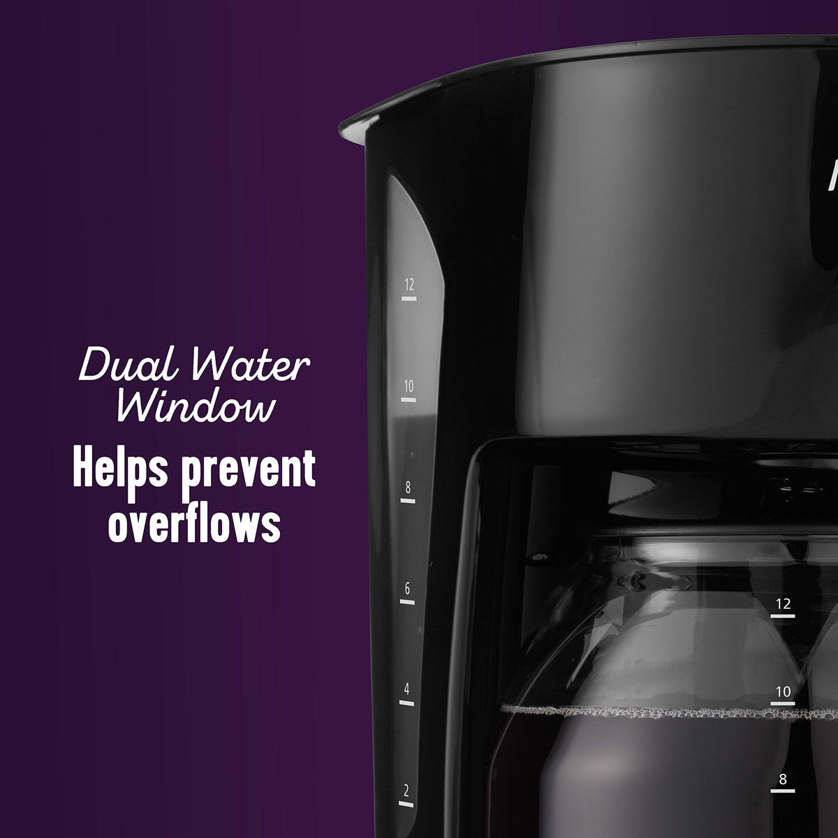Black 12 Cup Coffee Maker with Glass Carafe O221282